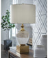 Tavisburg Glass Table Lamp Brown/White/Gold