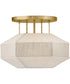 Lyla 1-Light Medium Semi-Flush Mount in Lacquered Brass