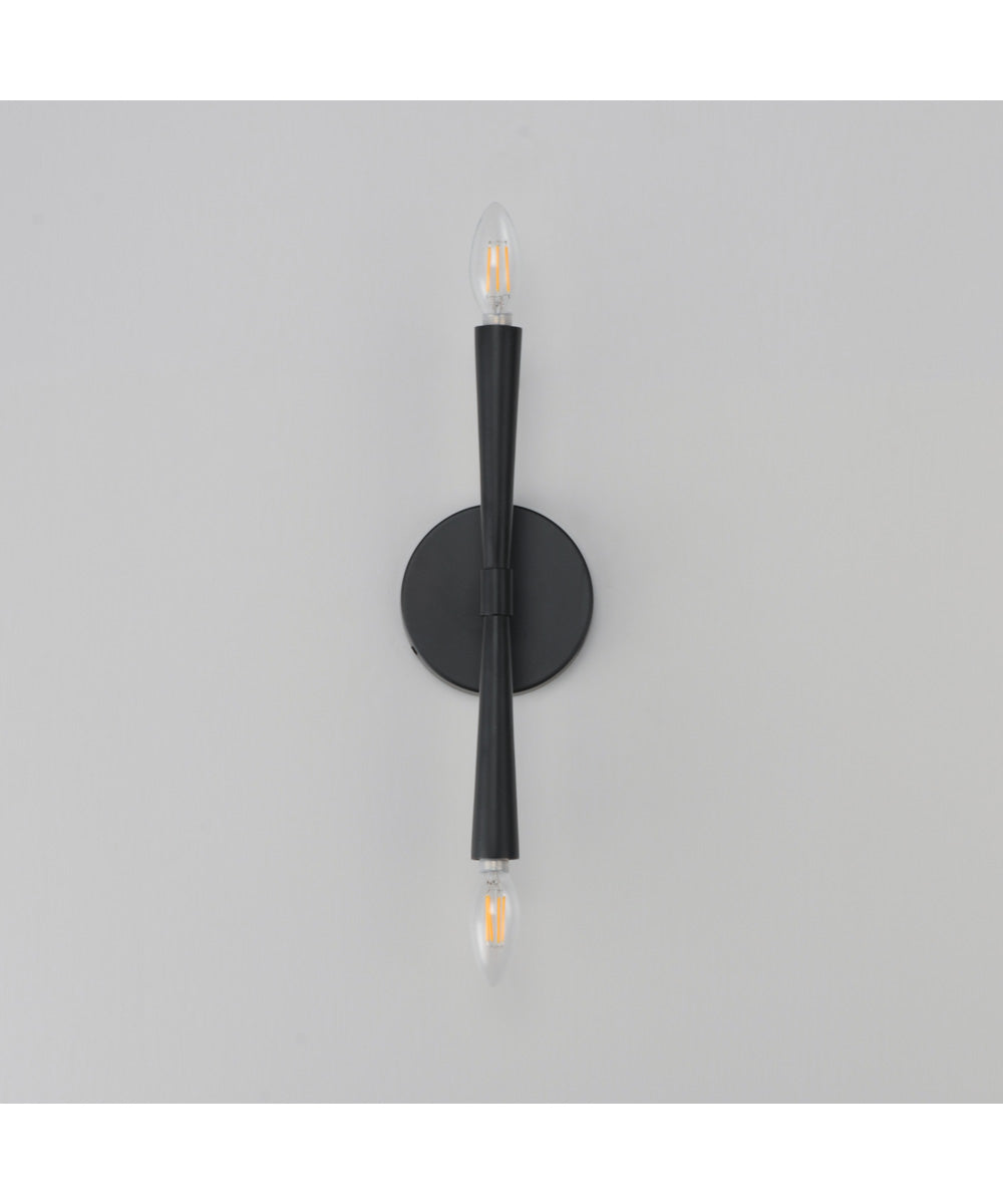 Rome 2-Light Wall Sconce Black