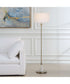 1-Light Floor Lamp with White Marble Base in Antique Brass