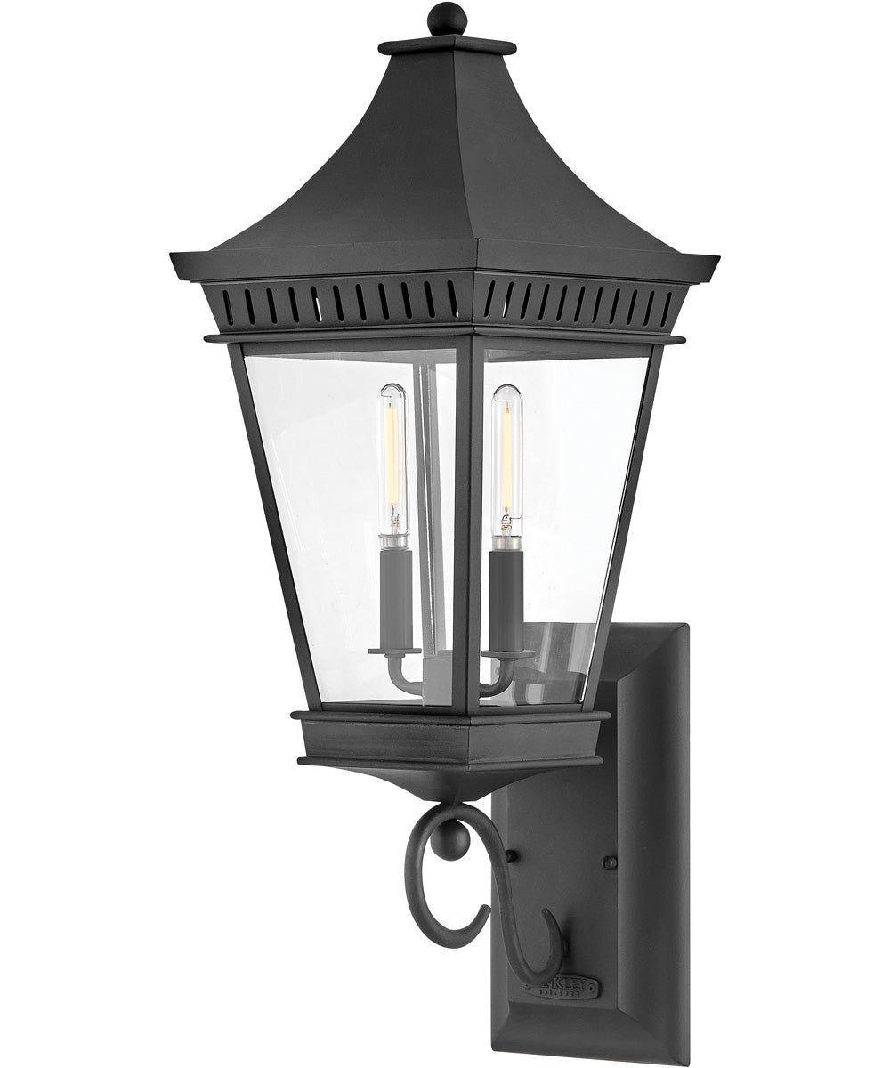 Chapel Hill 2-Light Large Wall Mount Lantern in Museum Black