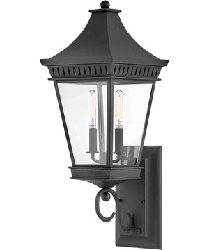 Chapel Hill 2-Light Large Wall Mount Lantern in Museum Black