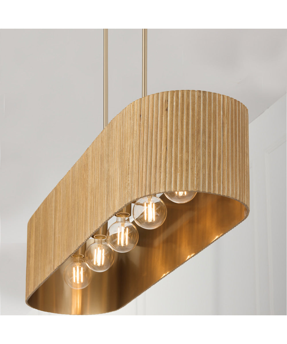 Donovan 5-Light Island White Wash and Matte Brass