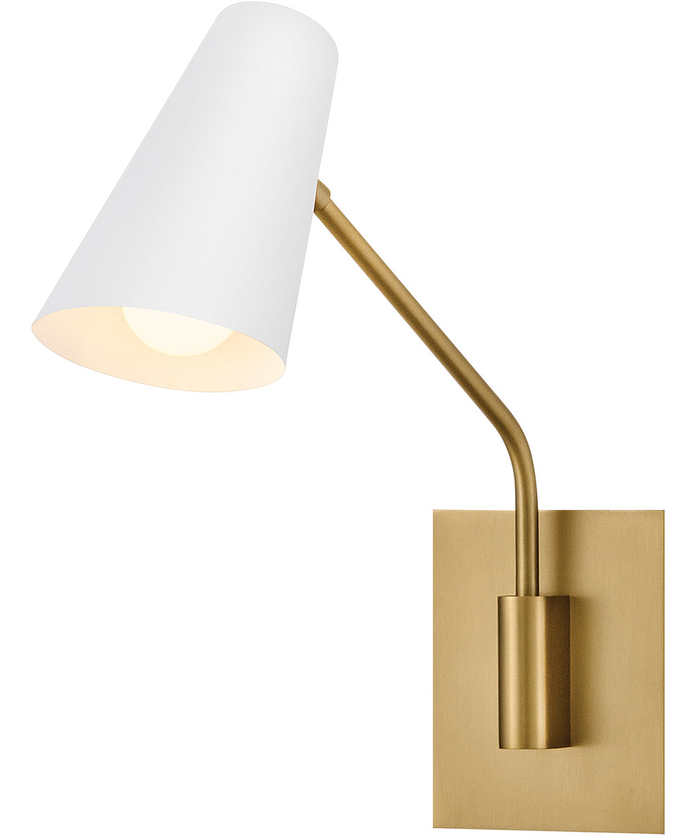 Bray 1-Light Medium Swing Arm Single Light Sconce in Lacquered Brass