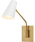 Bray 1-Light Medium Swing Arm Single Light Sconce in Lacquered Brass