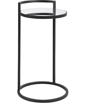 Accent Table with Mirrored Top Matte Black