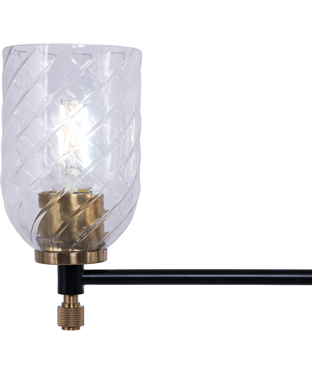 Council 6-Light Lighting Flat Black/Satin Brass