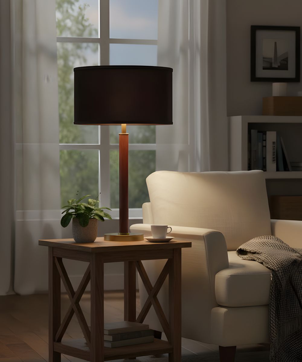 17x17x9 Black Shadow Drum Hardback Lampshade