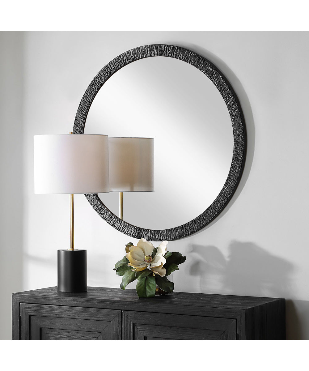 34x34" Wall Mirror Satin Black