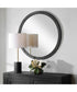 34x34" Wall Mirror Satin Black
