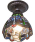 7" Wide Tiffany Hanginghead Dragonfly Flushmount Light