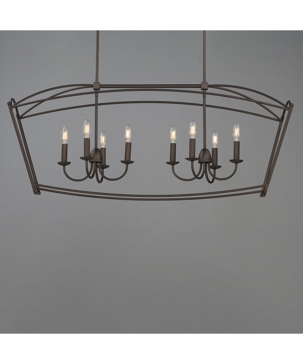 Plumette 8-Light Linear Pendant Chestnut Bronze