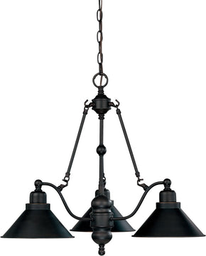 27"W Bridgeview 3-Light Chandelier Mission Dust Bronze