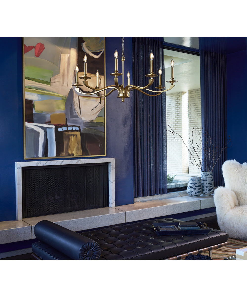 Chantelle 8-light Chandelier Brushed Brass