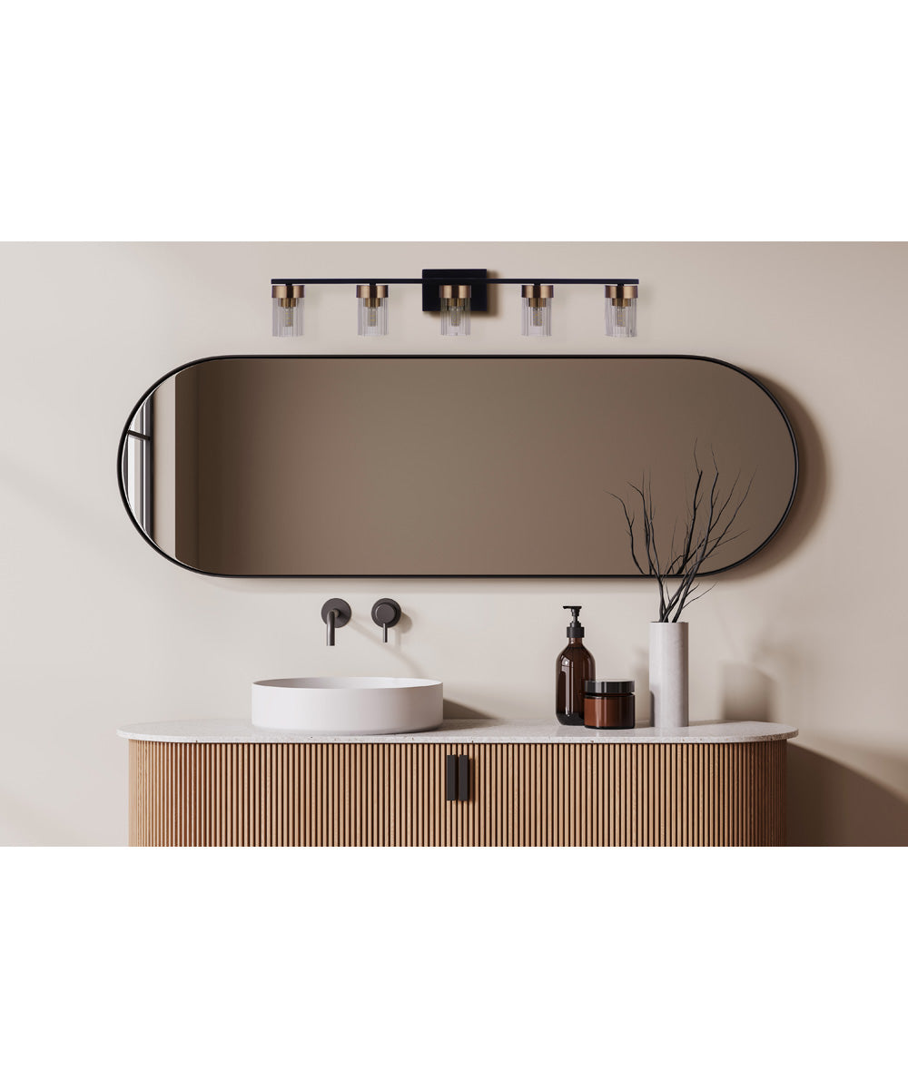 Bond Street 5-Light Lighting Flat Black/Satin Brass