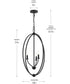 Jheni 3-Light Foyer Pendant Matte Black