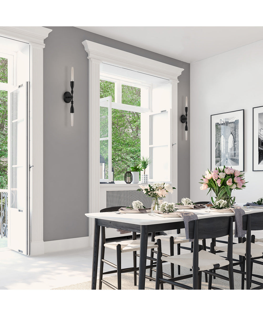 Louise 2 Light Wall Sconce Matte Black