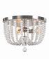 Dumas 16"W 3-Light Brushed Steel Finish Weathered White Wood Bead Flushmount by KenroyHome