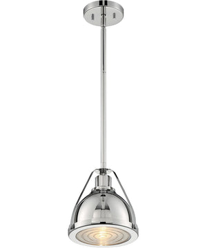 9"W Barbett 1-Light Pendant Polished Nickel