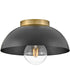 Stu 1-Light Small Flush Mount in Black