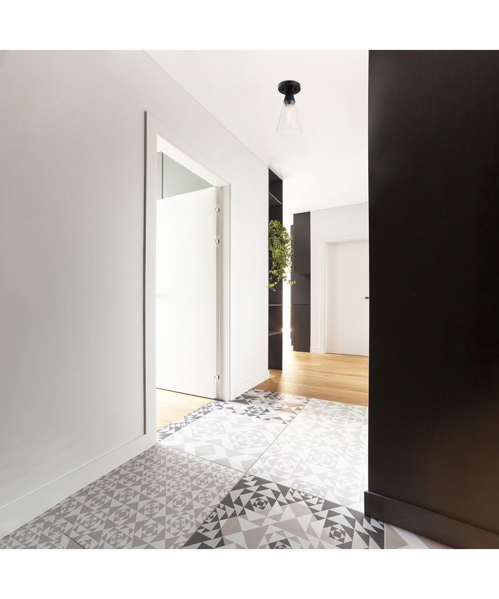 Norro 1 Light Flush Mount Matte Black