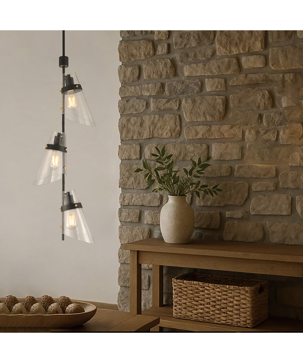 Finch 3-Light Vertical Pendant Dark Bronze/Antique Brass