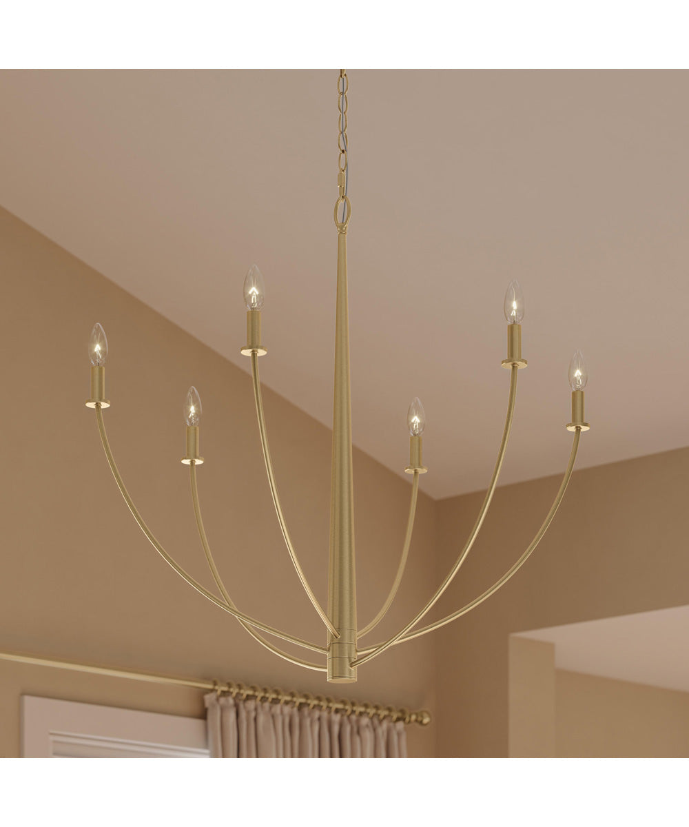 Jheni 6-Light Large Chandelier Brushed Gold