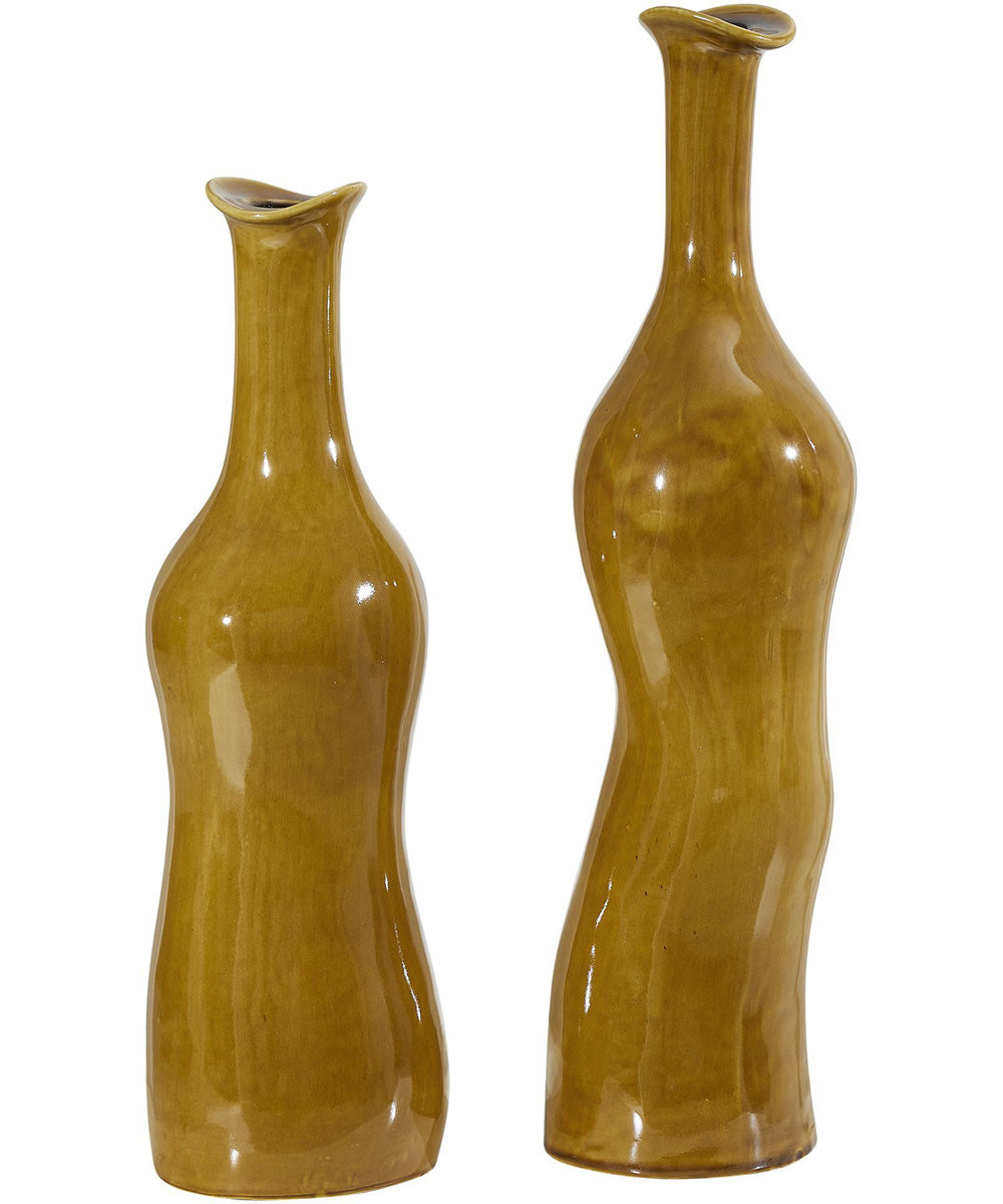 Sienna Flow Indoor-Outdoor Bottle Vases, Set of 2