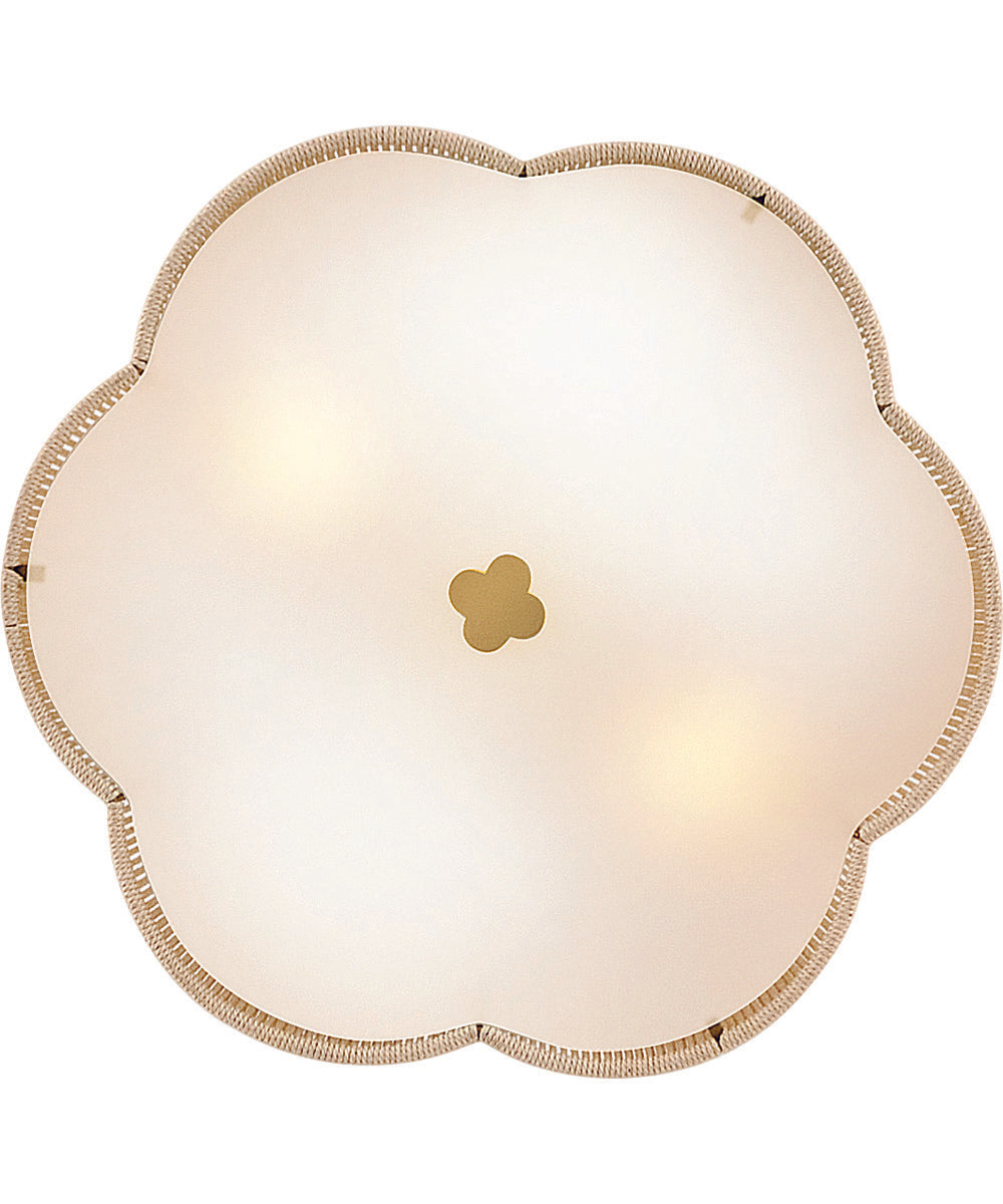 Sasha 2-Light Small Semi-Flush Mount in Lacquered Brass