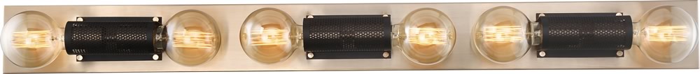 45"W Passage 6-Light Vanity & Wall Copper Brushed Brass / Black