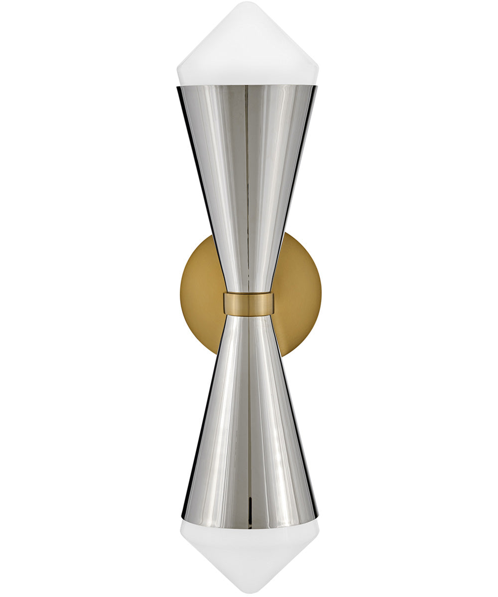 Betty 2-Light Large Two Light Sconce in Polished Nickel