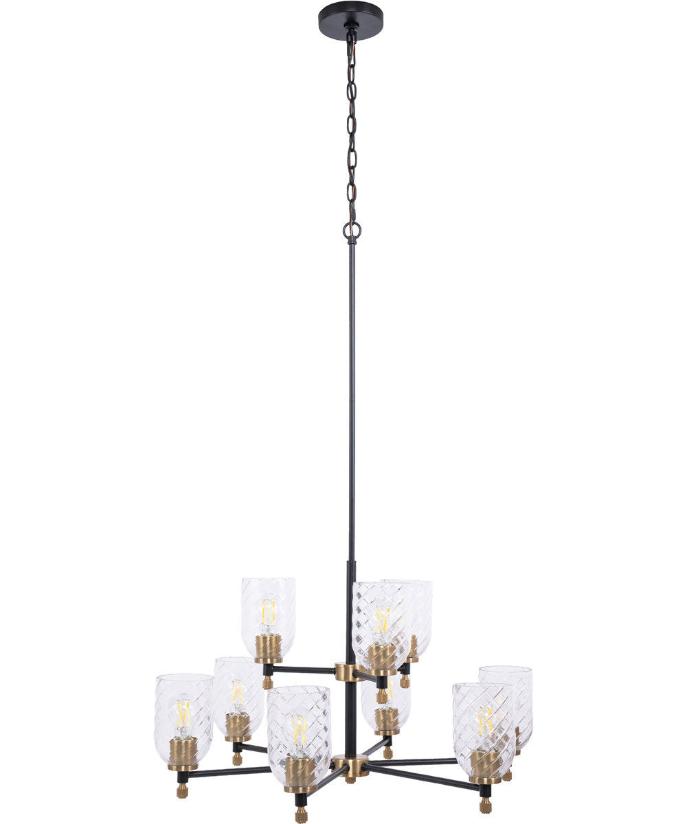Council 9-Light Lighting Flat Black/Satin Brass