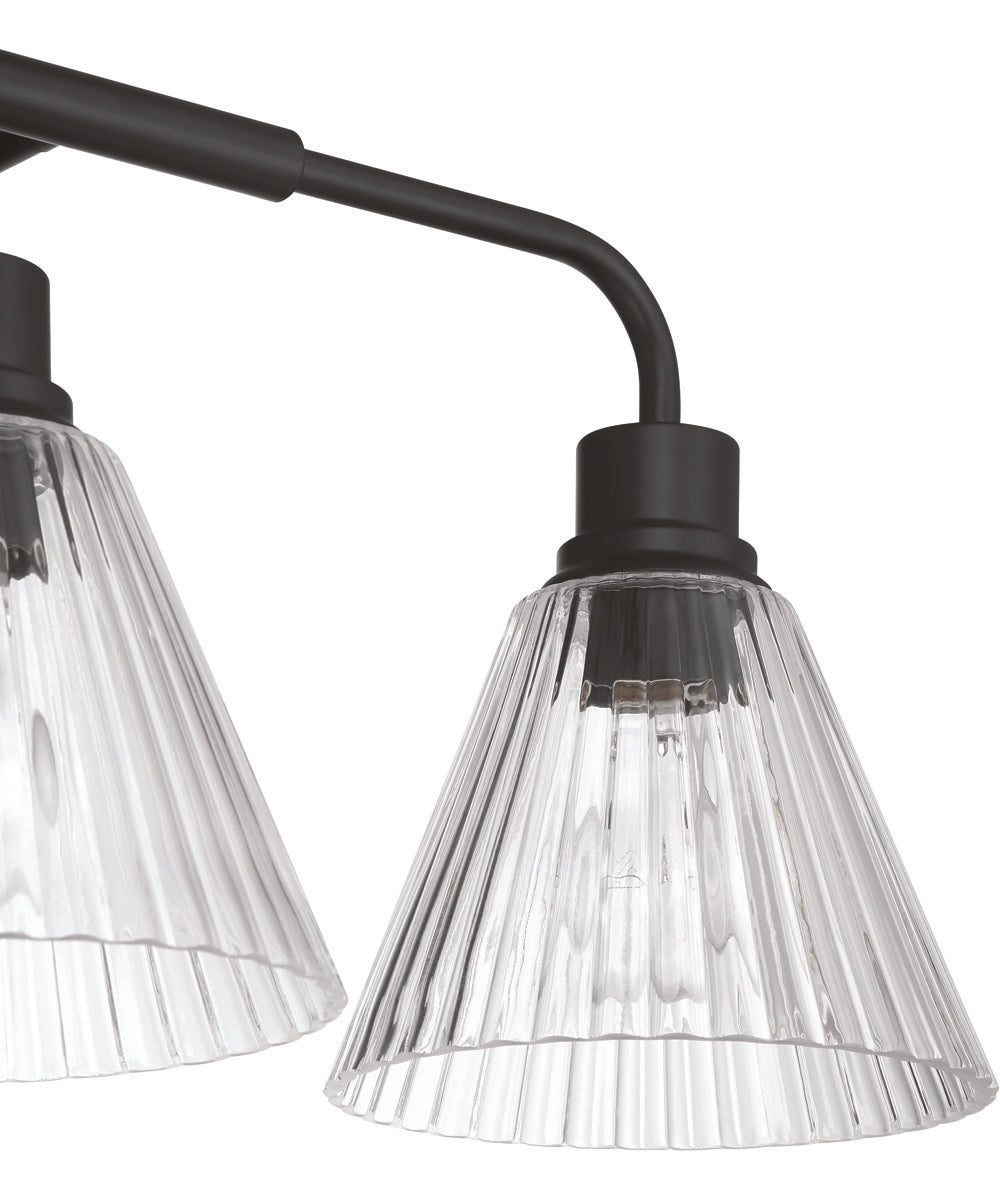 Pleated 3-Light Lighting Flat Black