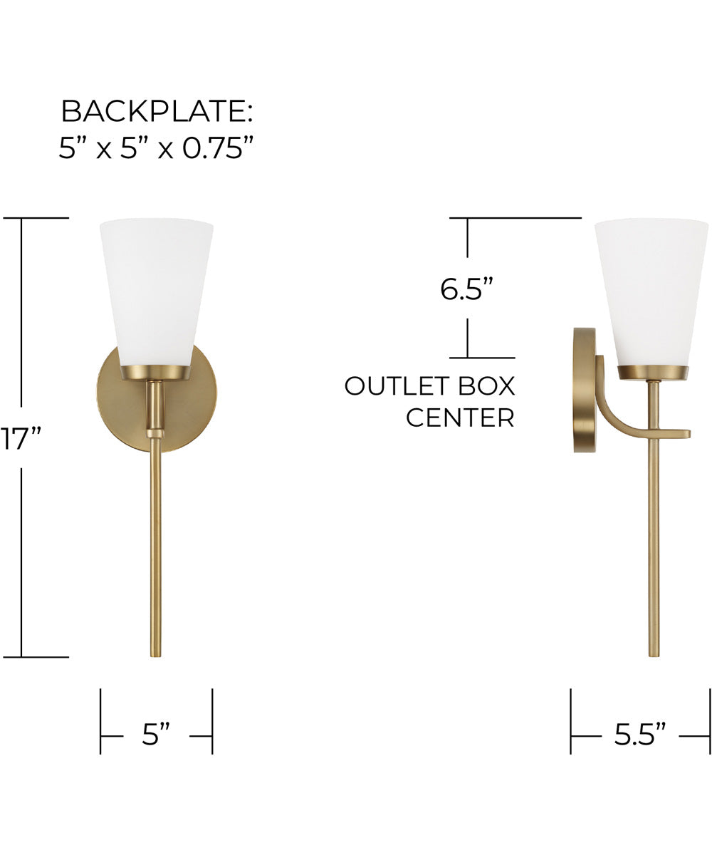 Drake 1-Light Sconce Aged Brass