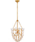 Azalea 3-Light Large Pendant in Distressed Brass