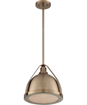 13"W Barbett 1-Light Pendant Burnished Brass