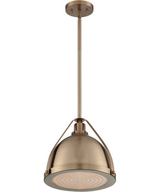 13"W Barbett 1-Light Pendant Burnished Brass
