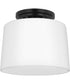 Adley 1-Light Etched Opal Glass New Traditional Flush Mount Light Matte Black