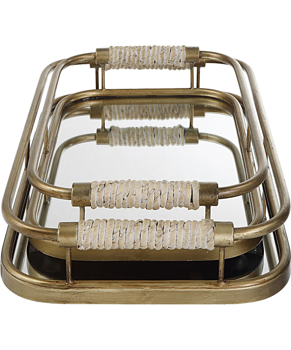 Rosea Brushed Gold Trays, Set of 2