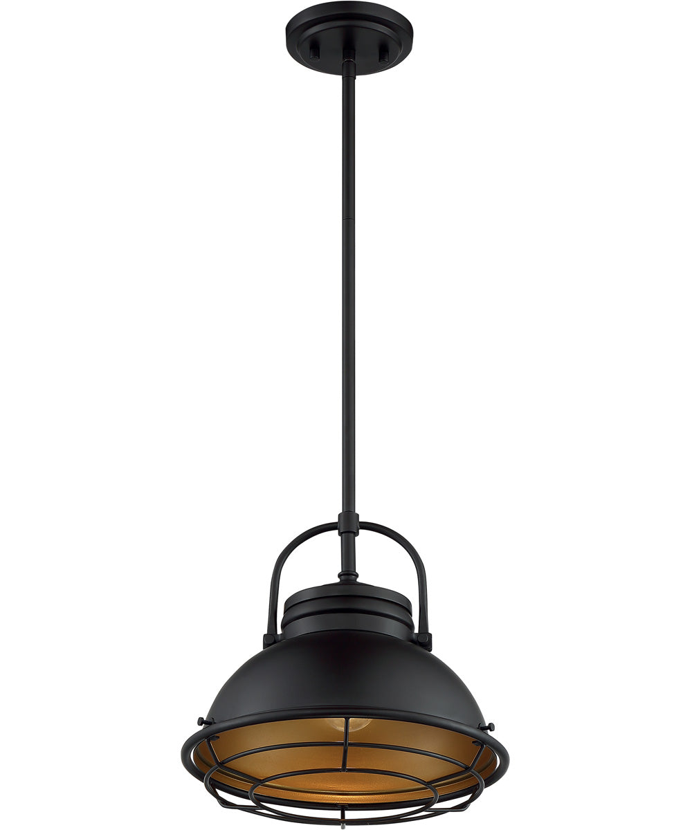 12"W Upton 1-Light Pendant Dark Bronze / Gold