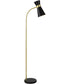 Floor Lamp in Gold with Black Marble and Black Metal