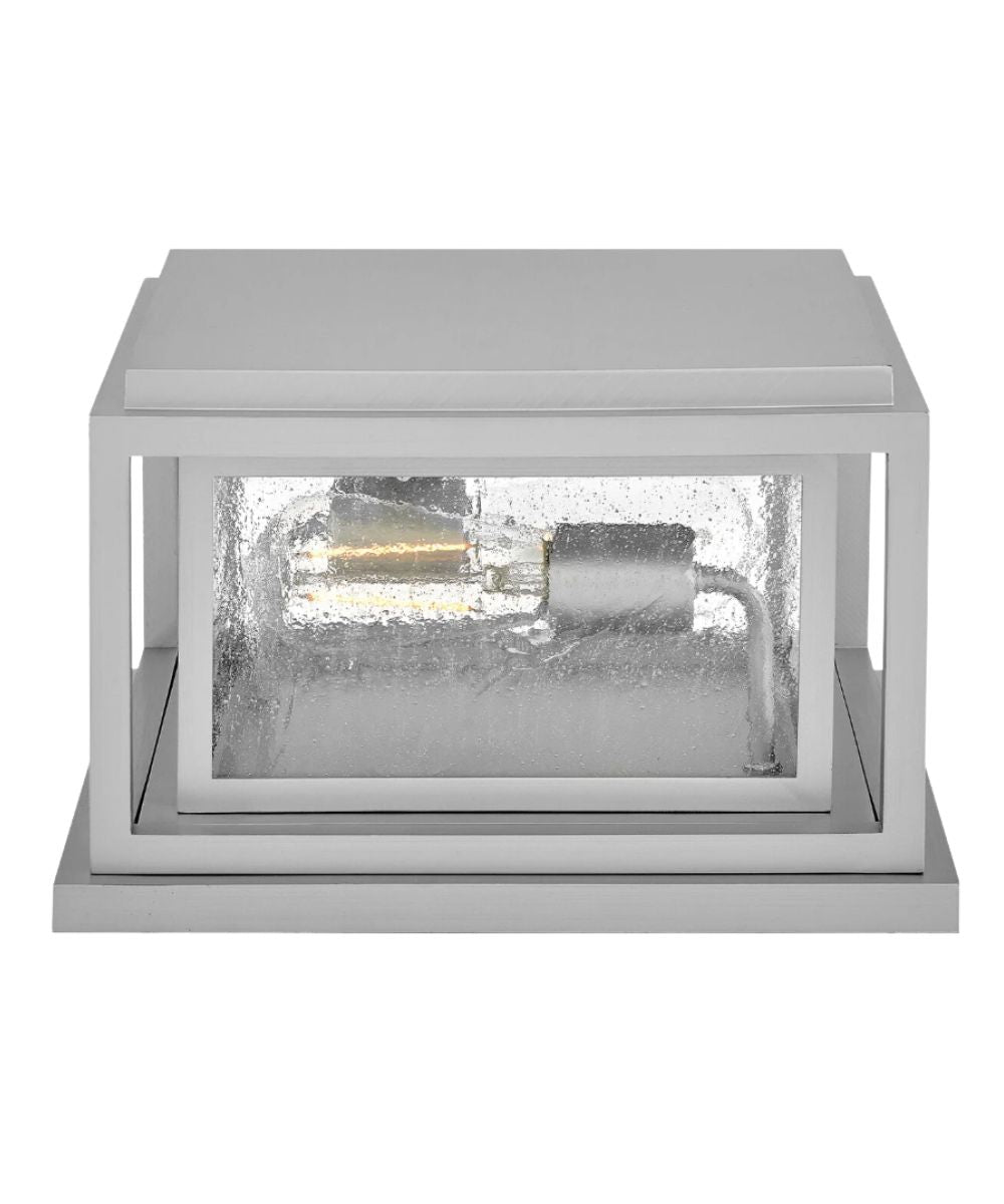 Republic 2-Light Small Pier Mount Lantern 12v in Satin Nickel