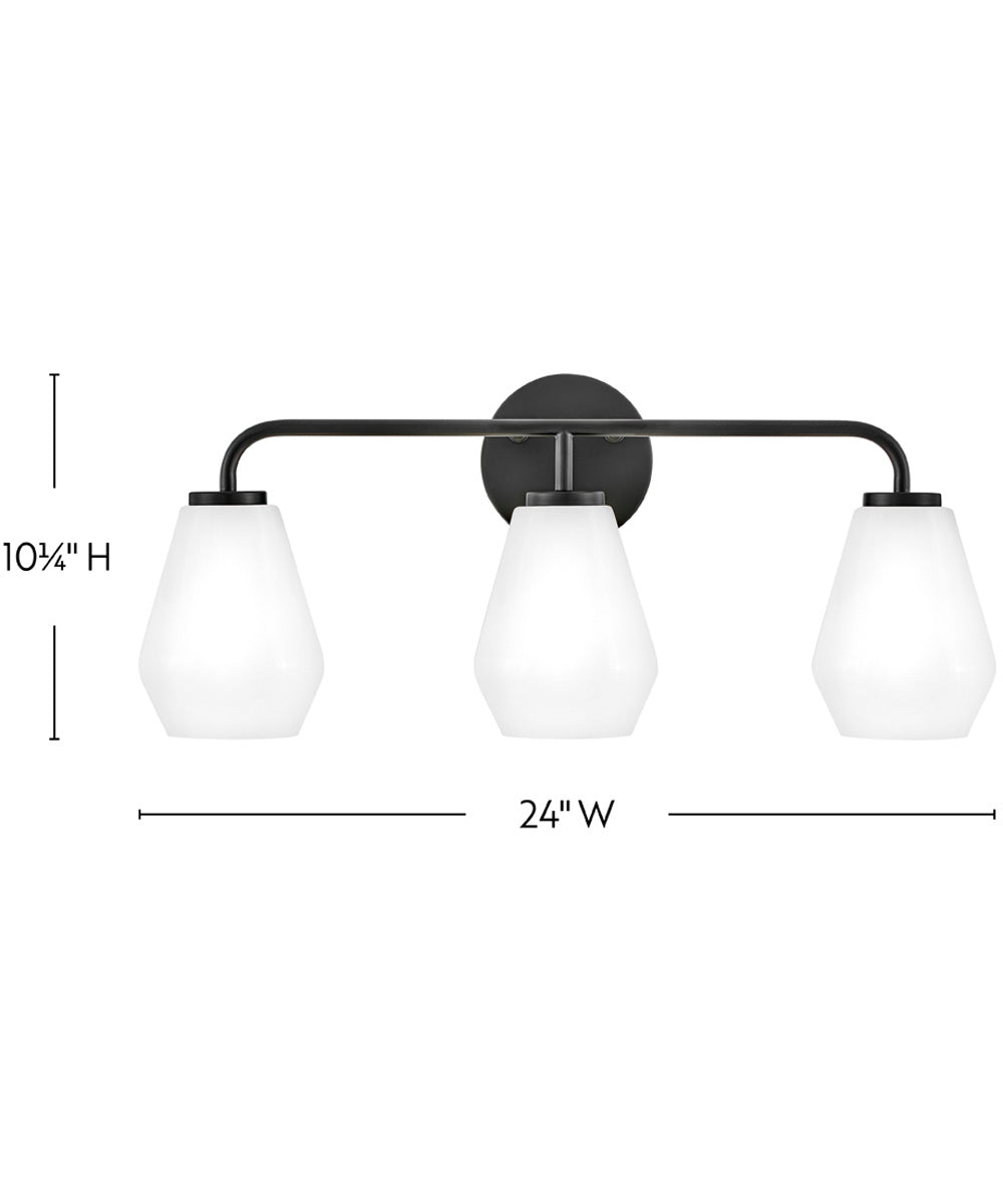 Gio 3-Light Medium Three Light Vanity in Black