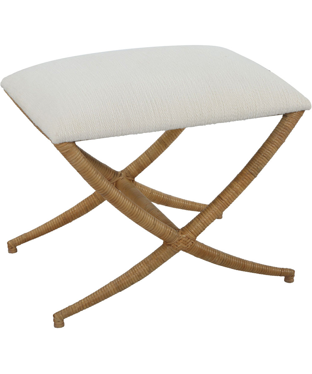 Expedition White Fabric Small Bench