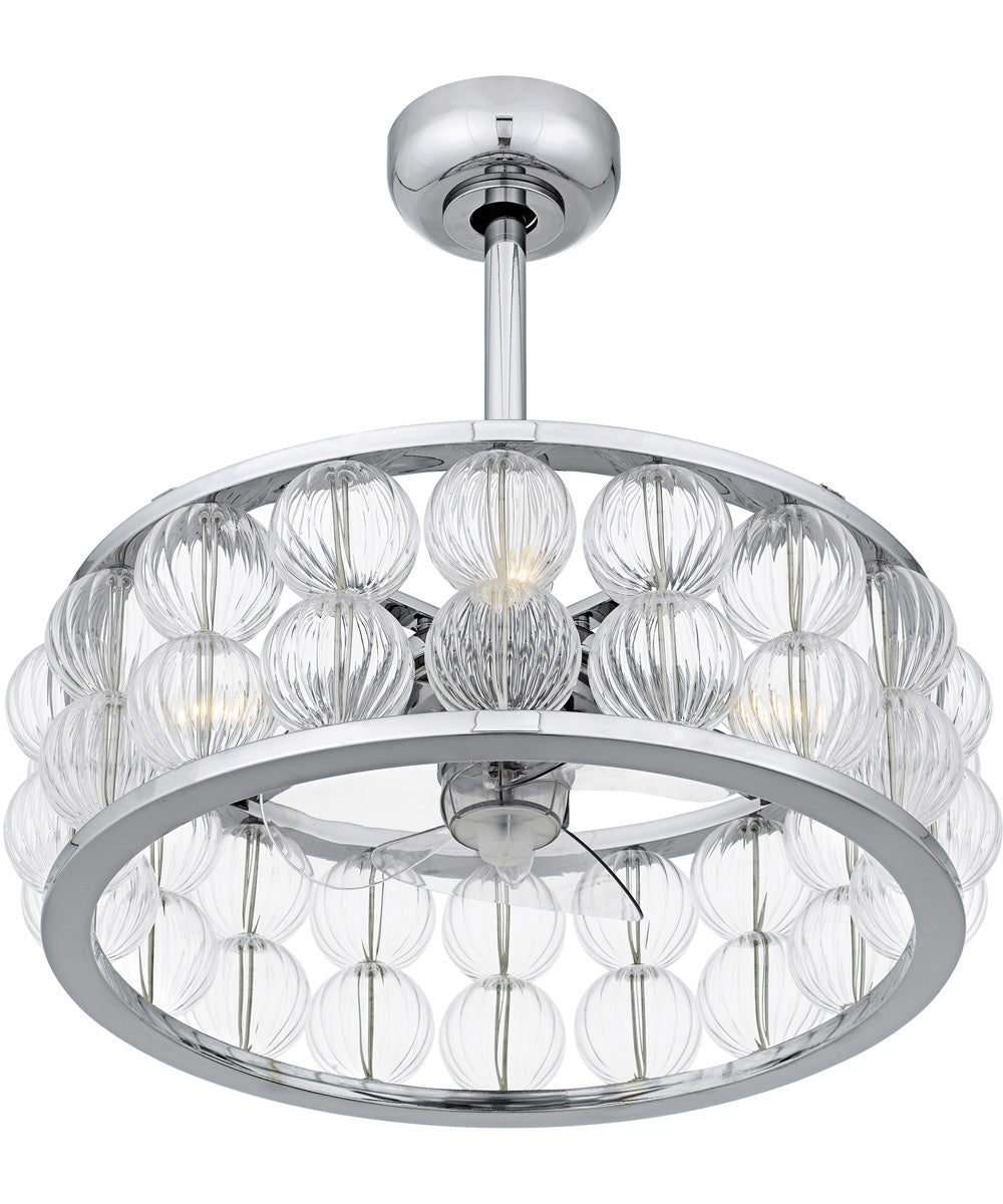 23" Terrarock 4-light Fandelier Polished Chrome