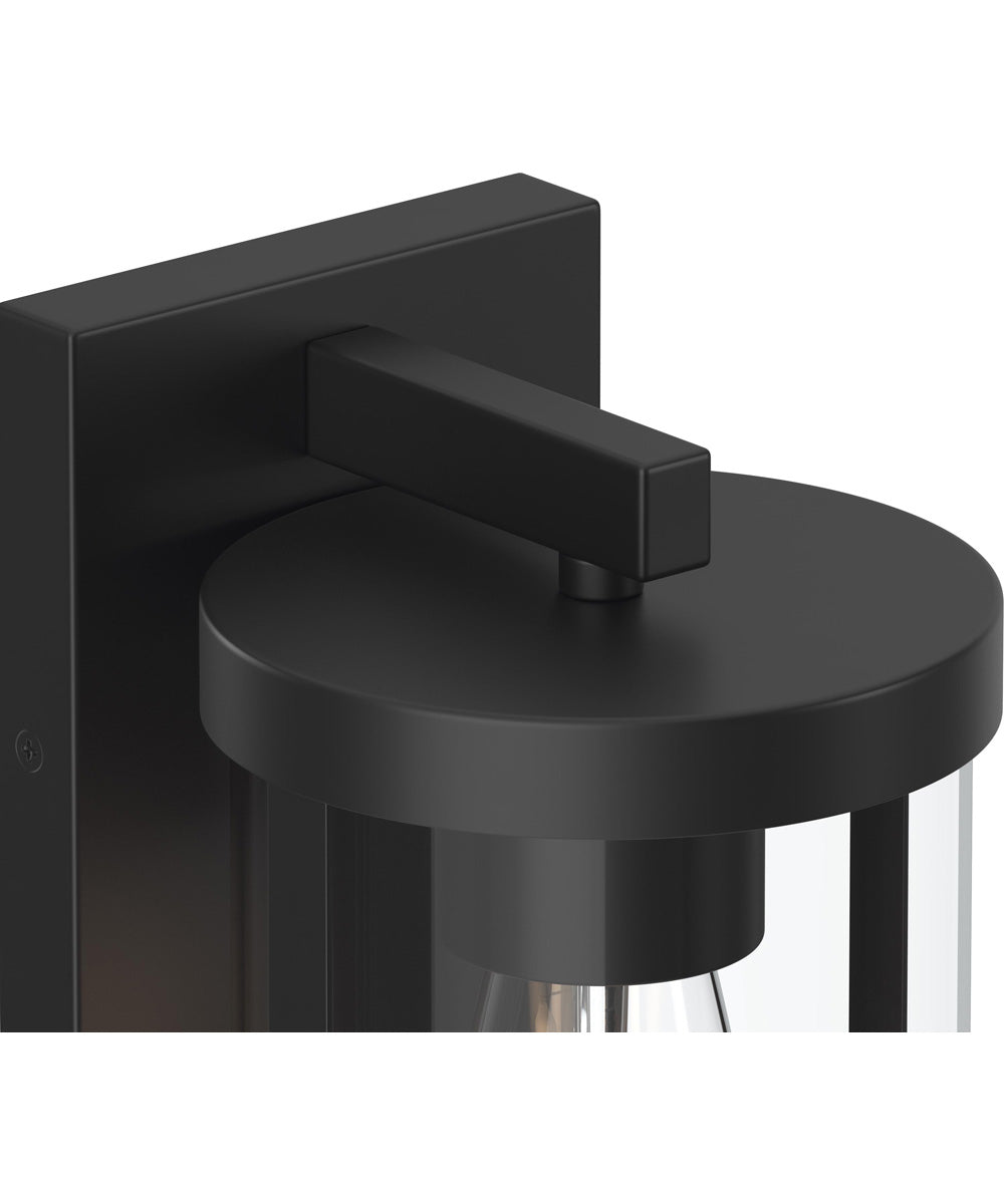 Kagen Small Outdoor Wall Light with Clear Glass Panels Matte Black