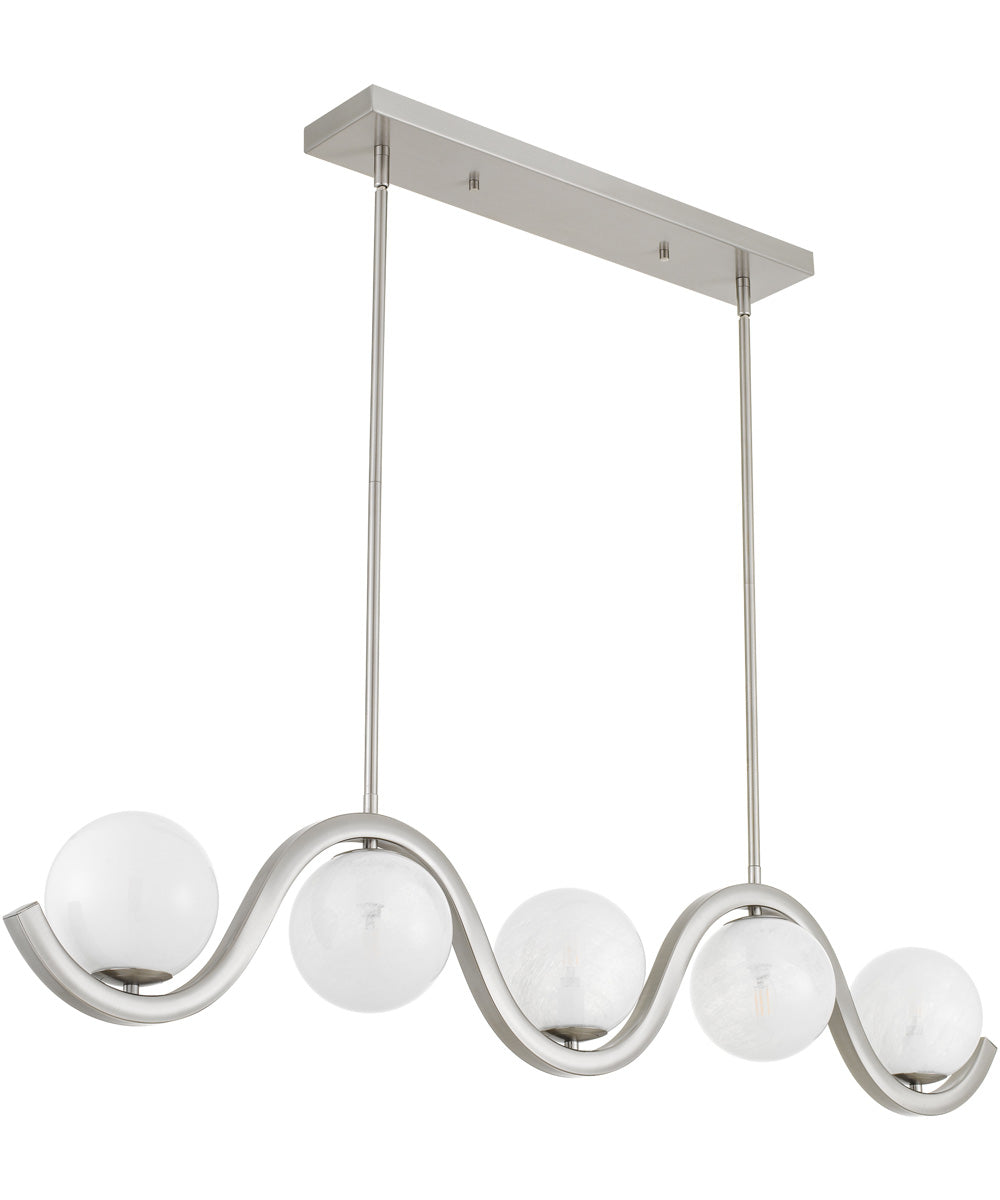 Spherical 5-light Island Light Brushed Nickel