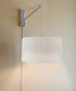 18"W MAST Plug-In Wall Mount Pendant 2 Light White Cord/Arm with Diffuser Textured Oatmeal Shade