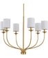 Bonita 6-Light White Linen Fabric Shade Luxe Chandelier Light Satin Brass
