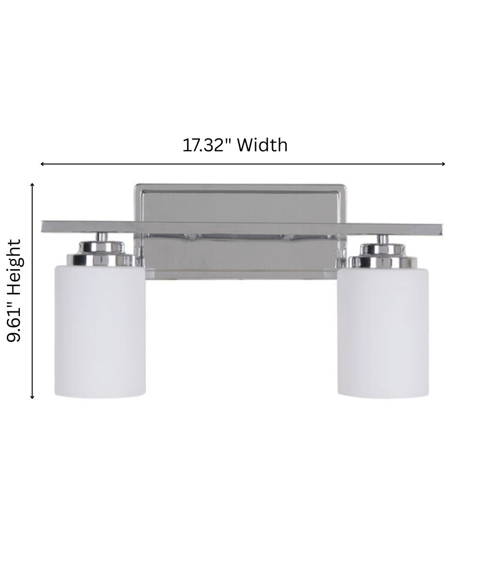 17"W Albany 2-Light Bath Vanity Light Chrome